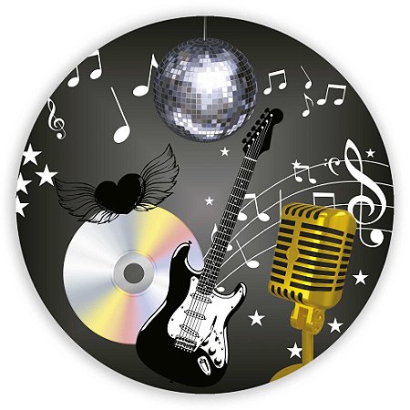 Capa Painel Redondo Sublimado - Musica
