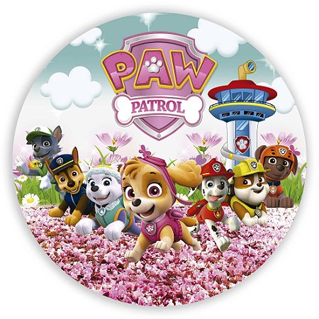 Capa Painel Redondo Sublimado - Patrulha Canina
