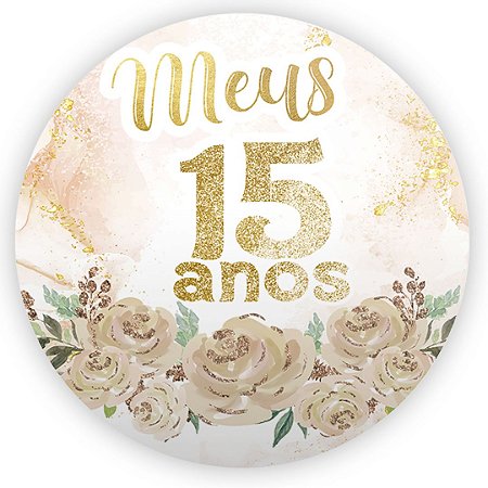 Capa Painel Redondo Sublimado - 15 Anos