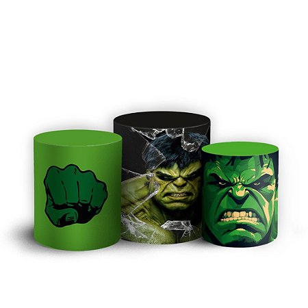 Capas Trio Cilindro Sublimado Vest Facil - Hulk