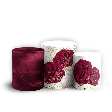 Capas Trio Cilindro Sublimado Vest Facil - Gratidão Marsala