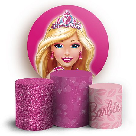 Capas Painel Redondo e Trio Cilindro Sublimado - Barbie