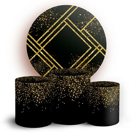 Capas Painel Redondo e Trio Cilindro Sublimado - Glitter