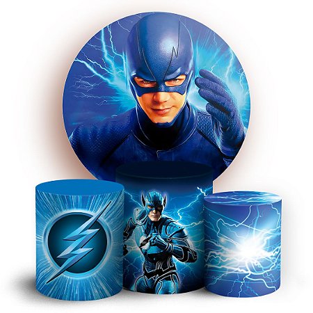 Capas Painel Redondo e Trio Cilindro Sublimado - The Flash