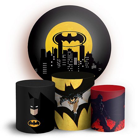 Capas Painel Redondo e Trio Cilindro Sublimado - Batman