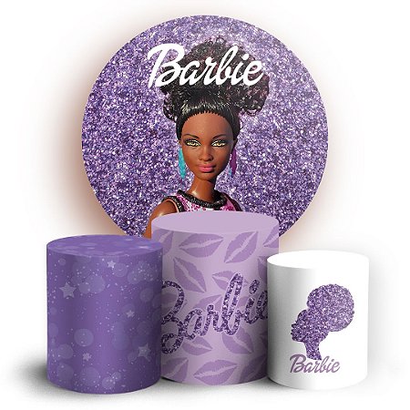 Capas Painel Redondo e Trio Cilindro Sublimado - Barbie