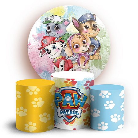 Capas Painel Redondo e Trio Cilindro Sublimado - Patrulha Canina