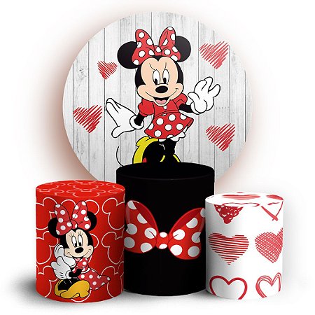 Capas Painel Redondo e Trio Cilindro Sublimado - Minnie
