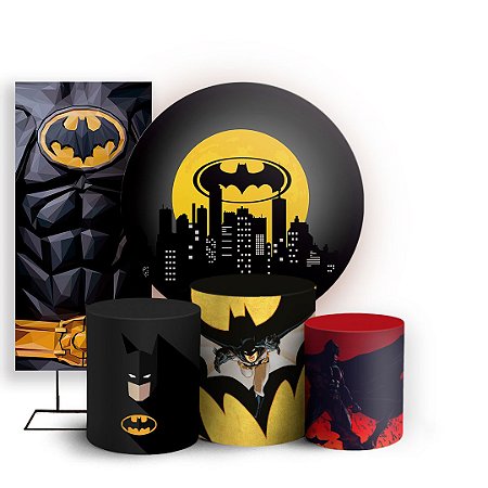 Capas Painel Redondo Trio Cilindro e Faixa Lateral Sublimado - Batman