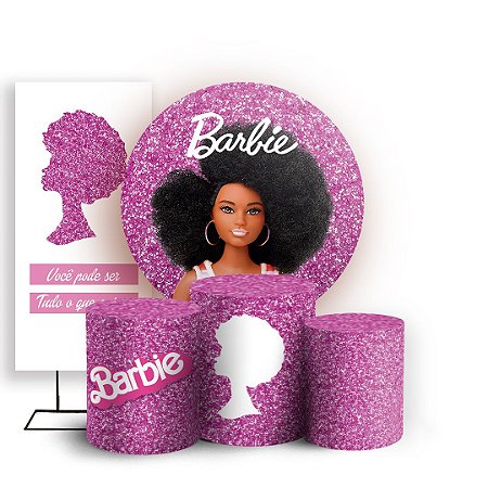 Capas Painel Redondo Trio Cilindro e Faixa Lateral Sublimado - Barbie