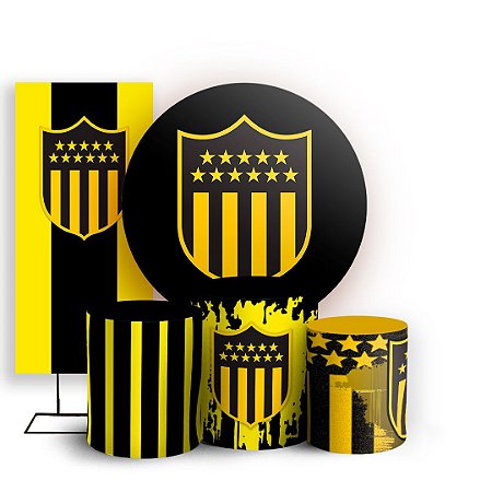 Capas Painel Redondo Trio Cilindro e Faixa Lateral Sublimado - Peñarol