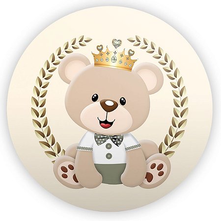 Capa Painel Redondo Sublimado - Príncipe Urso