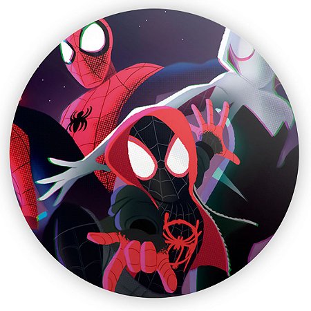Capa Painel Redondo Sublimado - Homem Aranha no Aranhaverso