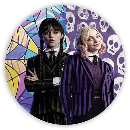 Capa Painel Redondo Sublimado - Wandinha