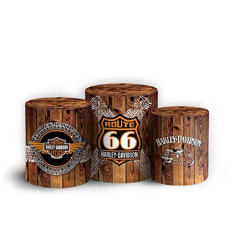 Capas Trio Cilindro Sublimado Vest Facil - Harley Davidson