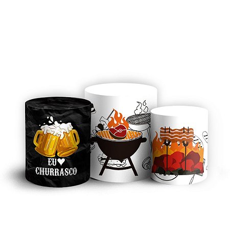 Capas Trio Cilindro Sublimado Vest Facil - Churrasco