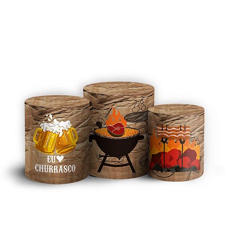 Capas Trio Cilindro Sublimado Vest Facil - Churrasco