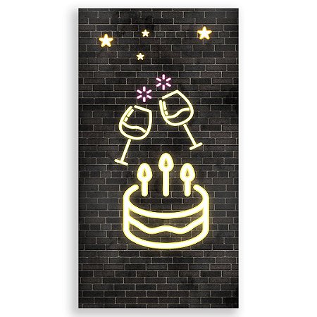 Capa Faixa Lateral Sublimado - Aniversário Neon