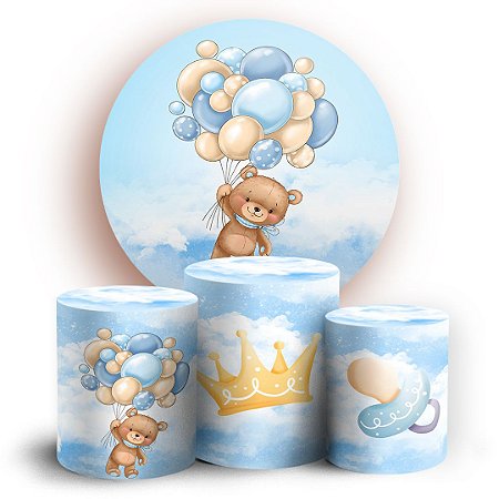 Capas Painel Redondo e Trio Cilindro Sublimado - Urso Baloeiro