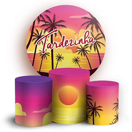 Capas Painel Redondo e Trio Cilindro Sublimado - Tardezinha