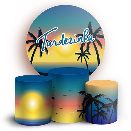 Capas Painel Redondo e Trio Cilindro Sublimado - Tardezinha