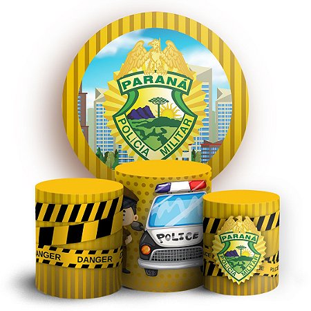 Capas Painel Redondo e Trio Cilindro Sublimado - Policia Militar