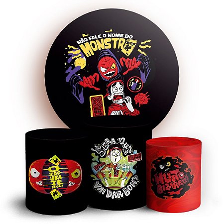 Capas Painel Redondo e Trio Cilindro Sublimado - Não Fale o Nome do Monstro