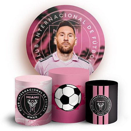 Capas Painel Redondo e Trio Cilindro Sublimado - Inter Miami