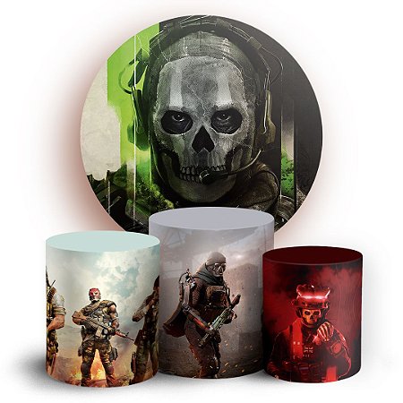 Capas Painel Redondo e Trio Cilindro Sublimado - Call Of Dutty
