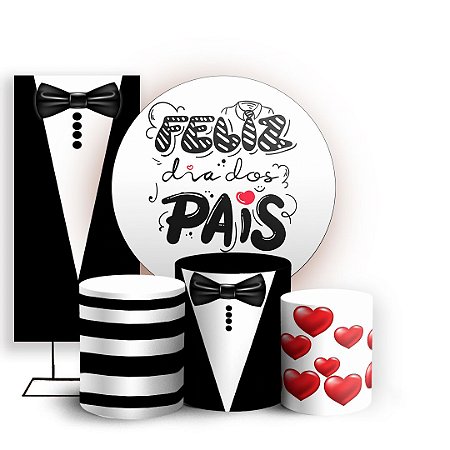 Capas Painel Redondo Trio Cilindro e Faixa Lateral Sublimado - Dia dos Pais