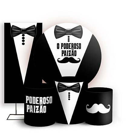 Capas Painel Redondo Trio Cilindro e Faixa Lateral Sublimado - Dia dos Pais