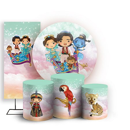 Capas Painel Redondo Trio Cilindro e Faixa Lateral Sublimado - Aladim