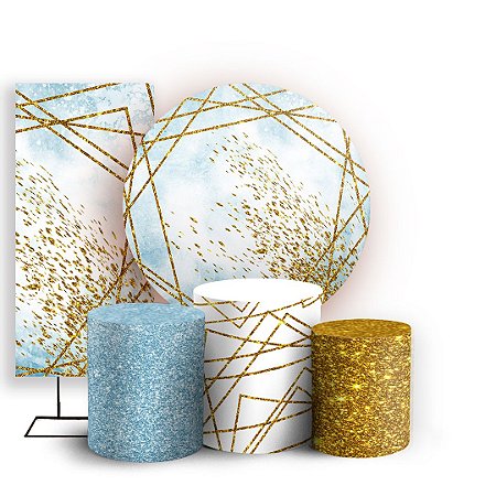 Capas Painel Redondo Trio Cilindro e Faixa Lateral Sublimado - Abstrato