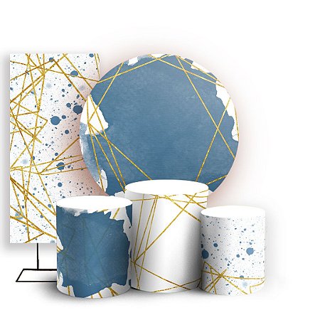 Capas Painel Redondo Trio Cilindro e Faixa Lateral Sublimado - Abstrato