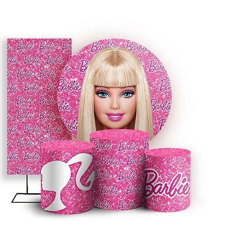 Capas Painel Redondo Trio Cilindro e Faixa Lateral Sublimado - Barbie