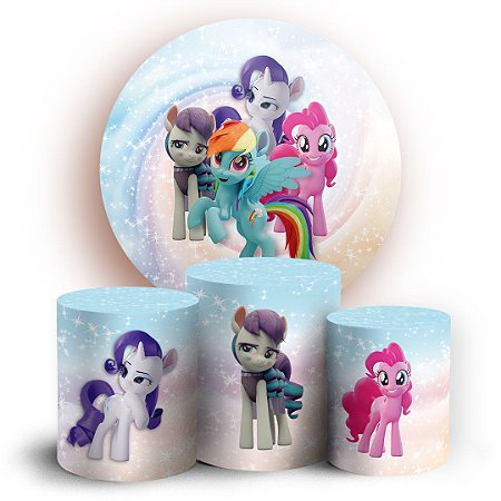 Capas Painel Redondo e Trio Cilindro Sublimado - My Little Pony