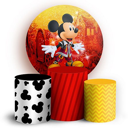 Capas Painel Redondo e Trio Cilindro Sublimado - Mickey