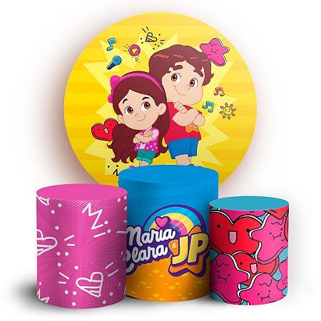 Capas Painel Redondo e Trio Cilindro Sublimado - Maria Clara e JP