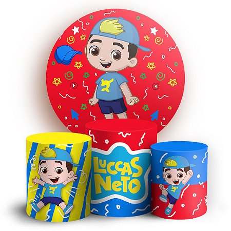 Capas Painel Redondo e Trio Cilindro Sublimado - Luccas Neto