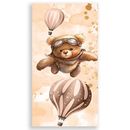 Capa Faixa Lateral Sublimado - Ursinho Aviador Marrom