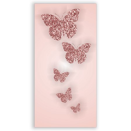 Capa Faixa Lateral Sublimado - Gliitter Rose Borboleta
