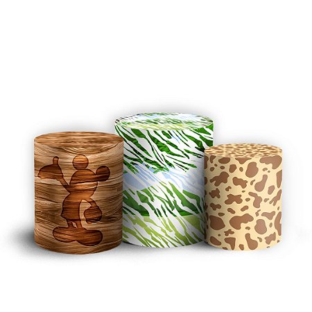 Capas Trio Cilindro Sublimado Vest Facil - Mickey Safari