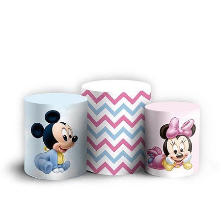 Capas Trio Cilindro Sublimado Vest Facil - Mickey Baby