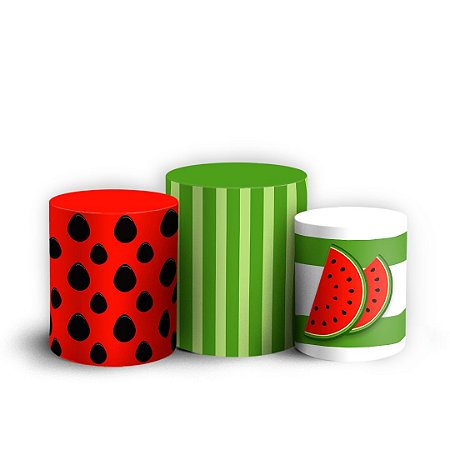 Trio Cilindro - Melancia - Sublimado 3D + Elástico