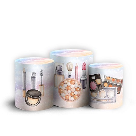 Capas Trio Cilindro Sublimado Vest Facil - Maquiagem