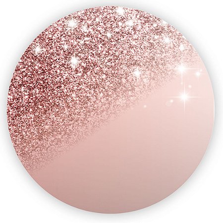 Capa Painel Redondo Sublimado - Gliitter Rose Borboleta