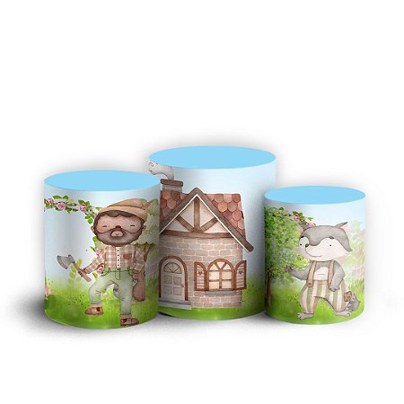 Capas Trio Cilindro Sublimado Vest Facil - Chapeuzinho Vermelho