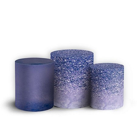 Capas Trio Cilindro Sublimado Vest Facil - Glitter Roxo