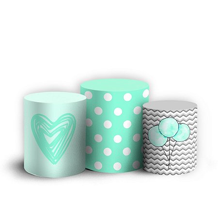 Capas Trio Cilindro Sublimado Vest Facil - Elefantinho Verde