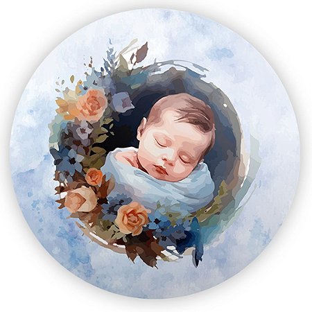 Capa Painel Redondo Sublimado - Cha de Bebe